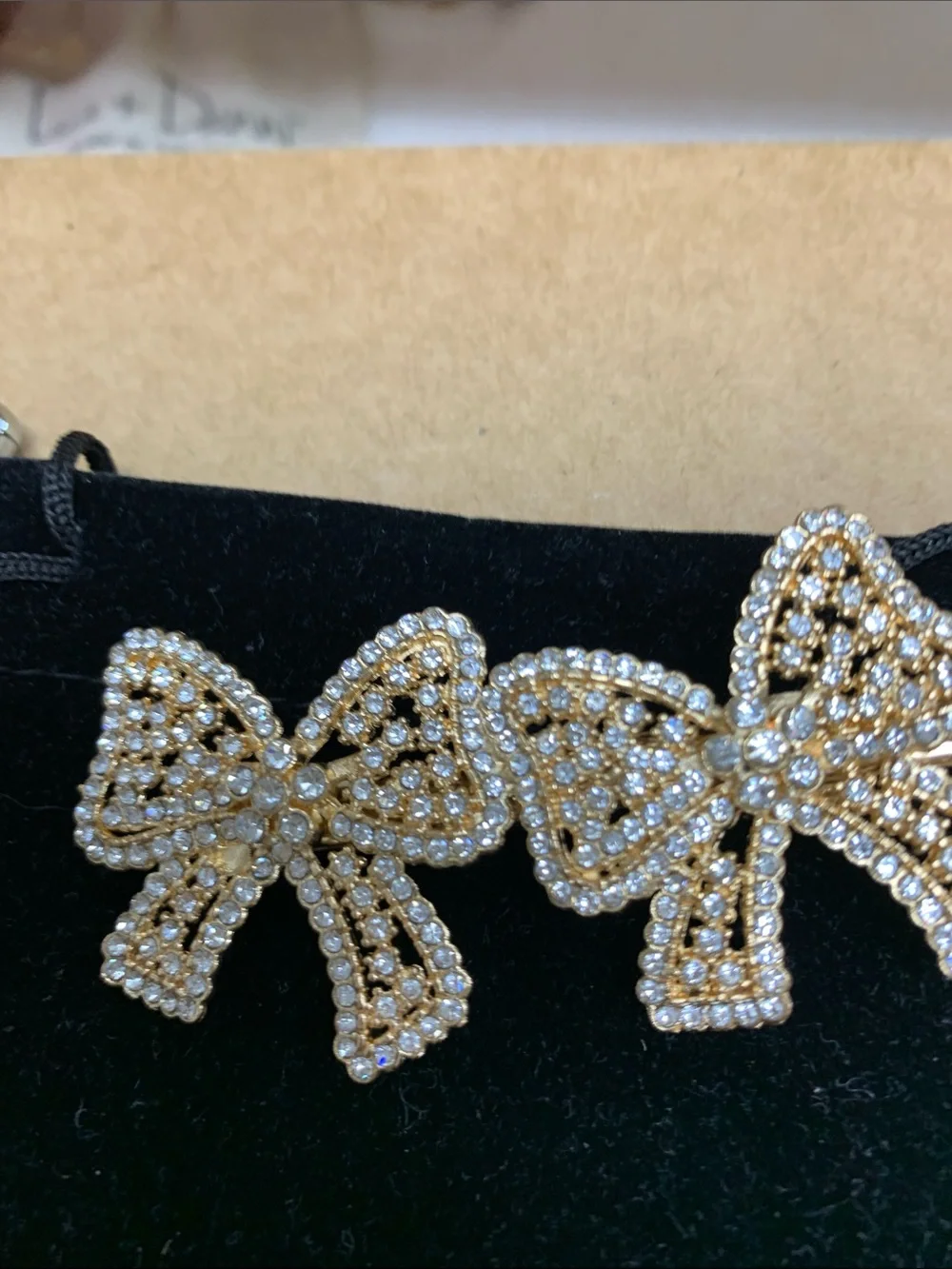 Gold Bow Hair Clips - Pair